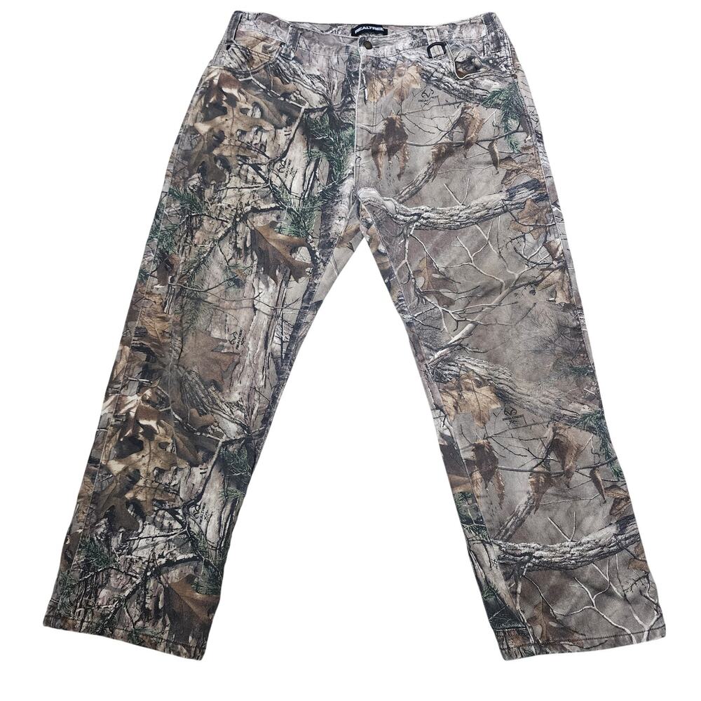 Realtree 5309-3-CB Hunting Cotton Fleece-Lined Pants Realtree Camo Size L